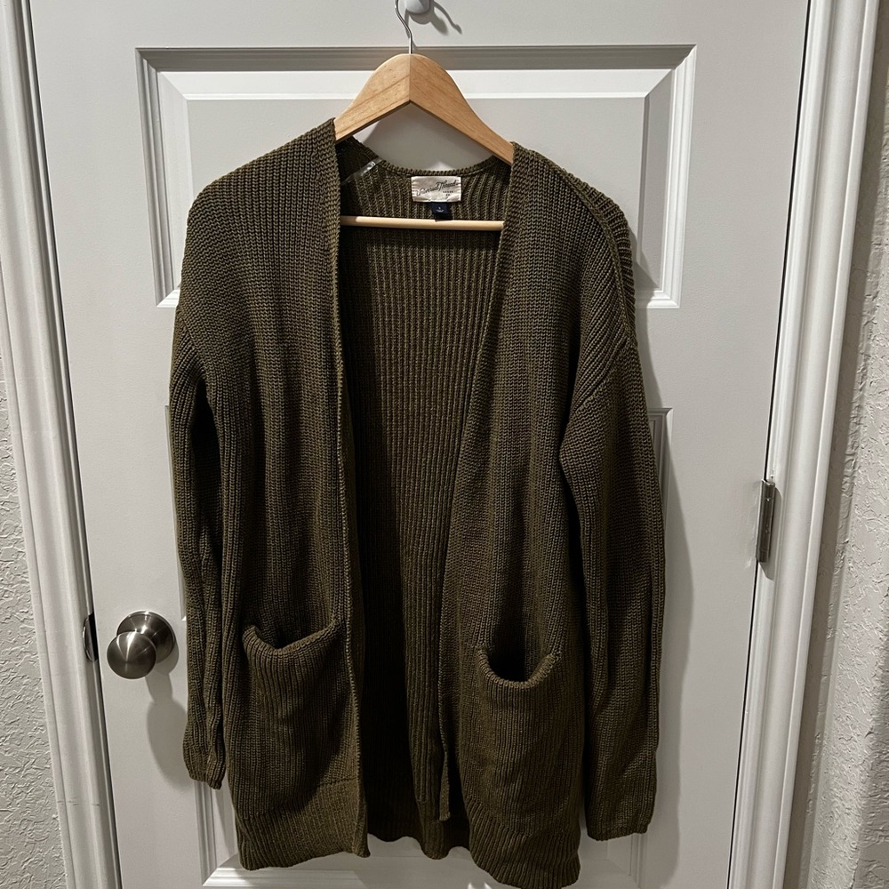 Oversized cardigan olive green
